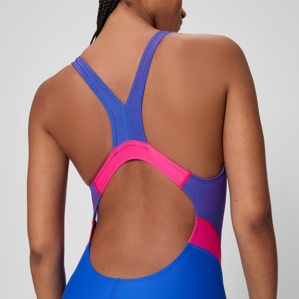 Women's Quantum Rib Splice One Piece Blue/Pink