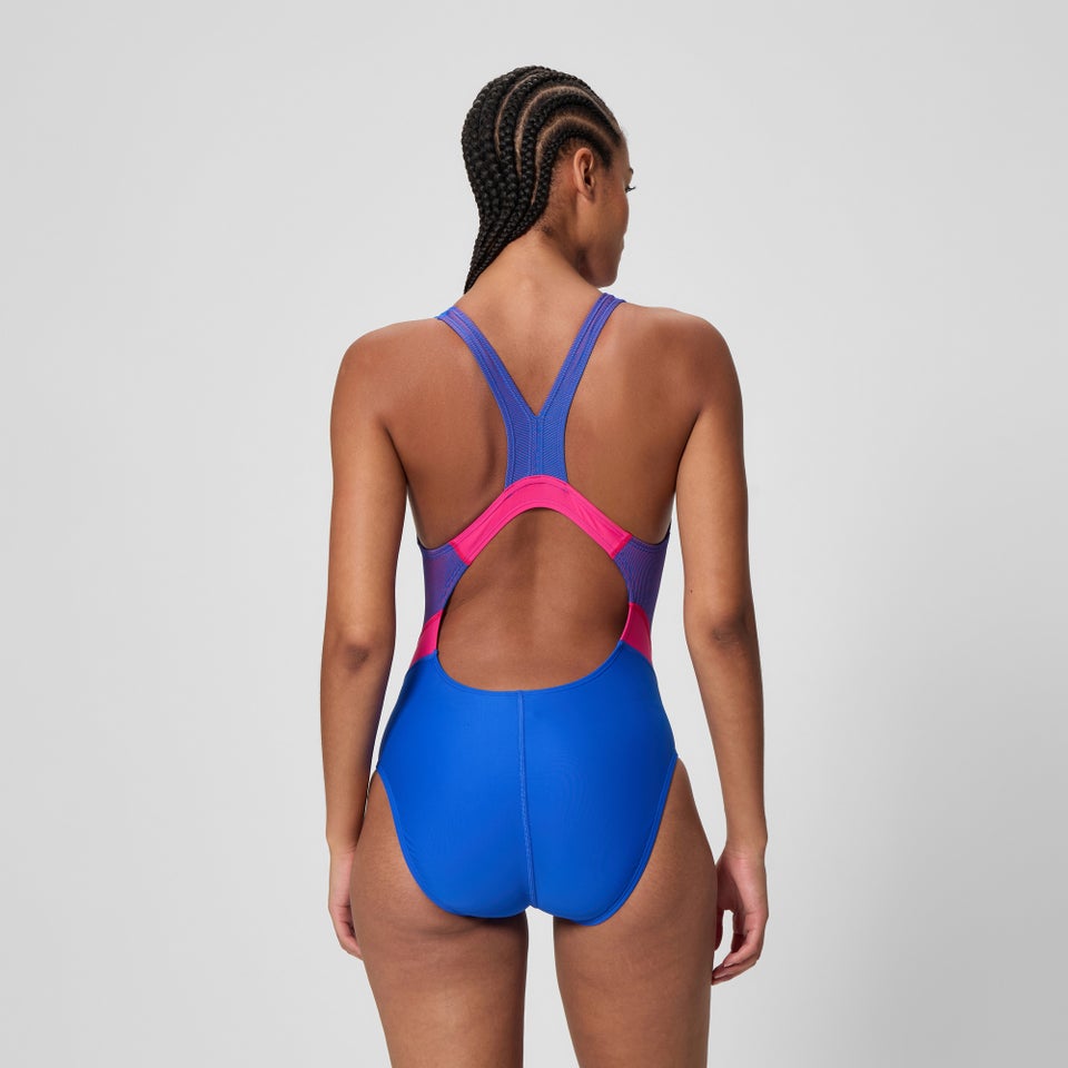 Women's Quantum Rib Splice One Piece Blue/Pink