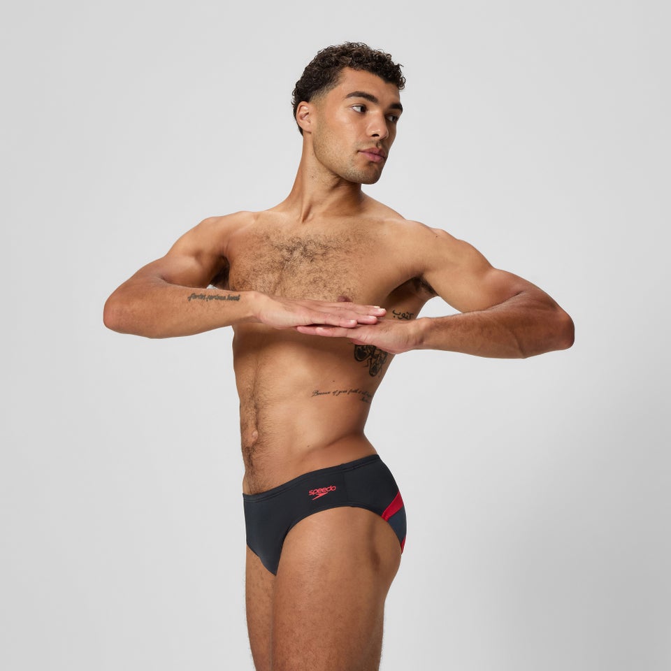 Herren Hyperboom Badehose Schwarz/Rot