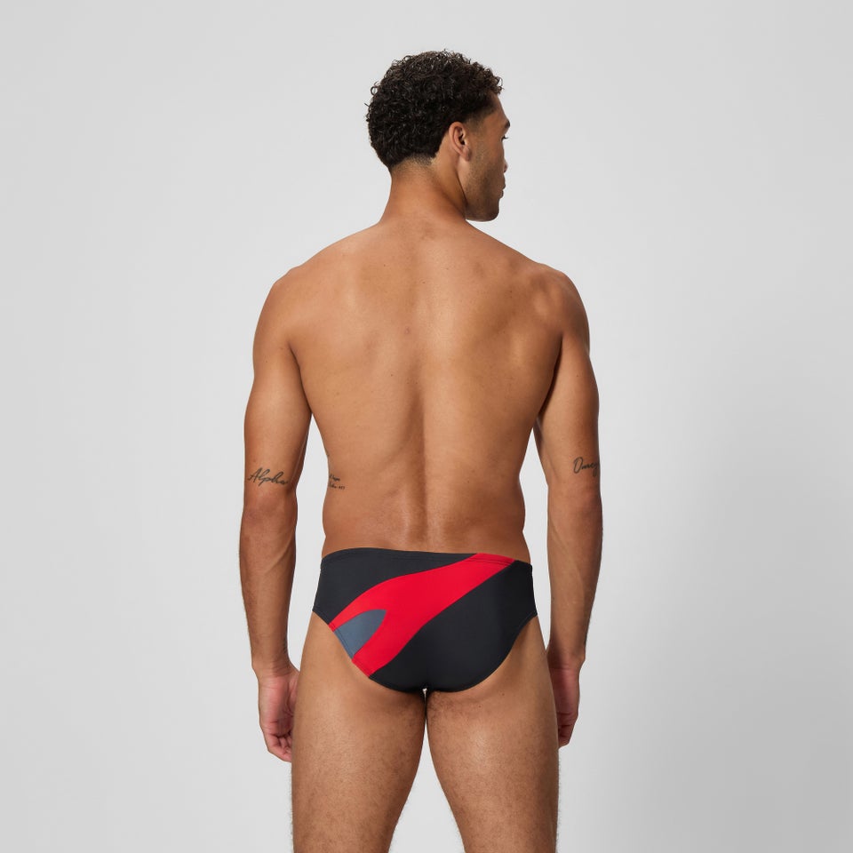 Herren Hyperboom Badehose Schwarz/Rot