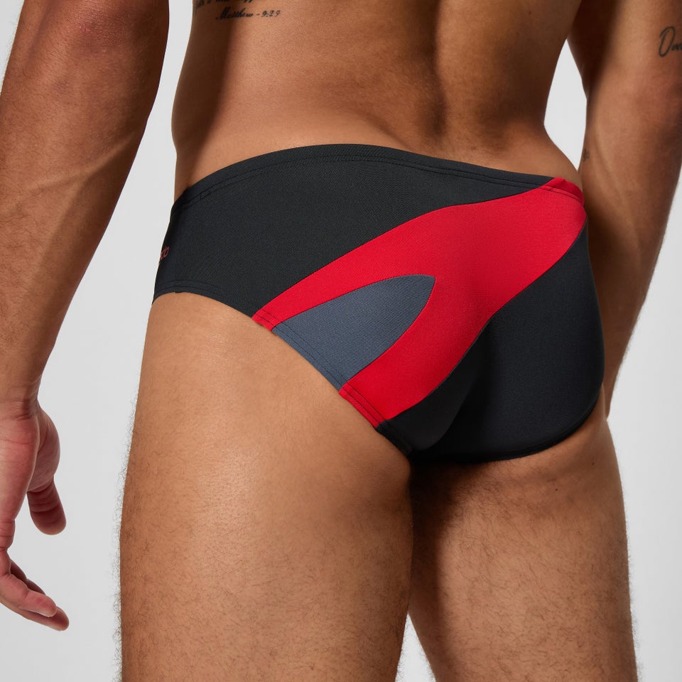 Herren Hyperboom Badehose Schwarz/Rot