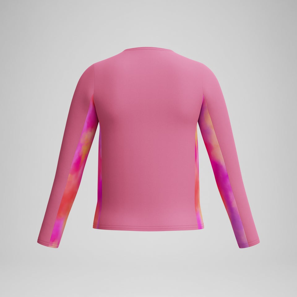 Girls Printed Long Sleeve Rashguard Pink