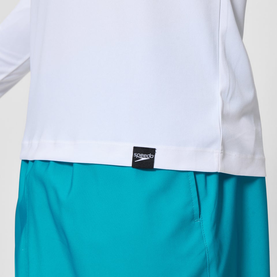 Men's Graphic Long Sleeve Swim Shirt White/Blue