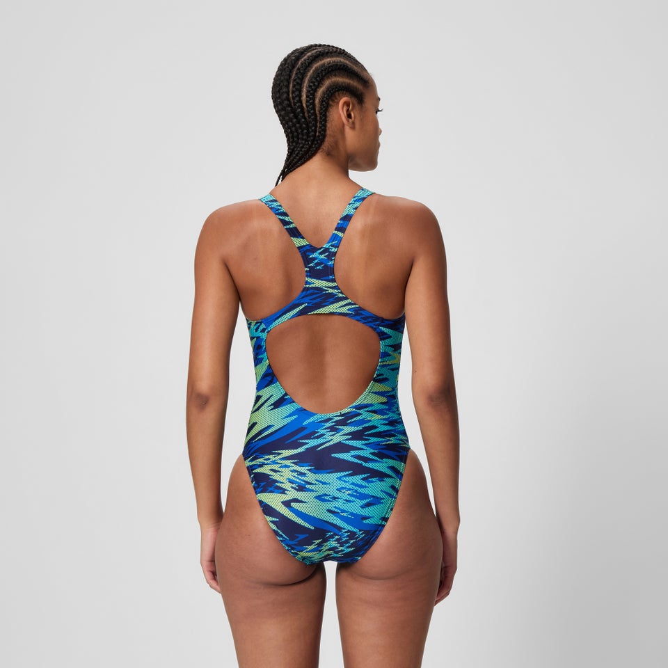 Women's Hyperboom Printed Medalist Swimsuit Blue/Green