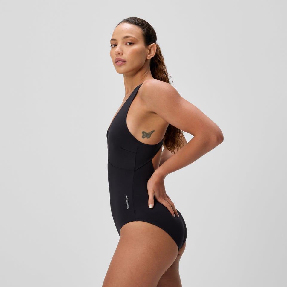 Women's Sculpture Butterfly Back One Piece Black