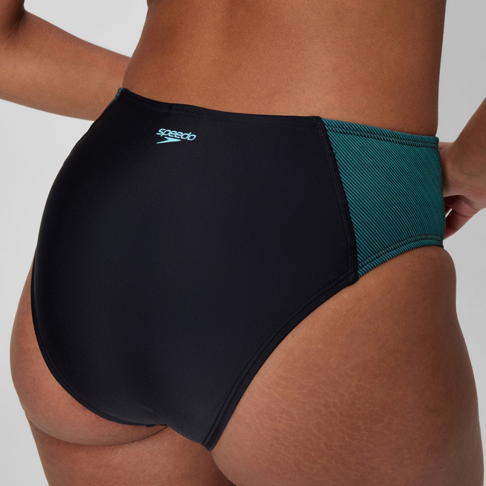 Women's Quantum Rib Splice Bikini Set Black/Blue