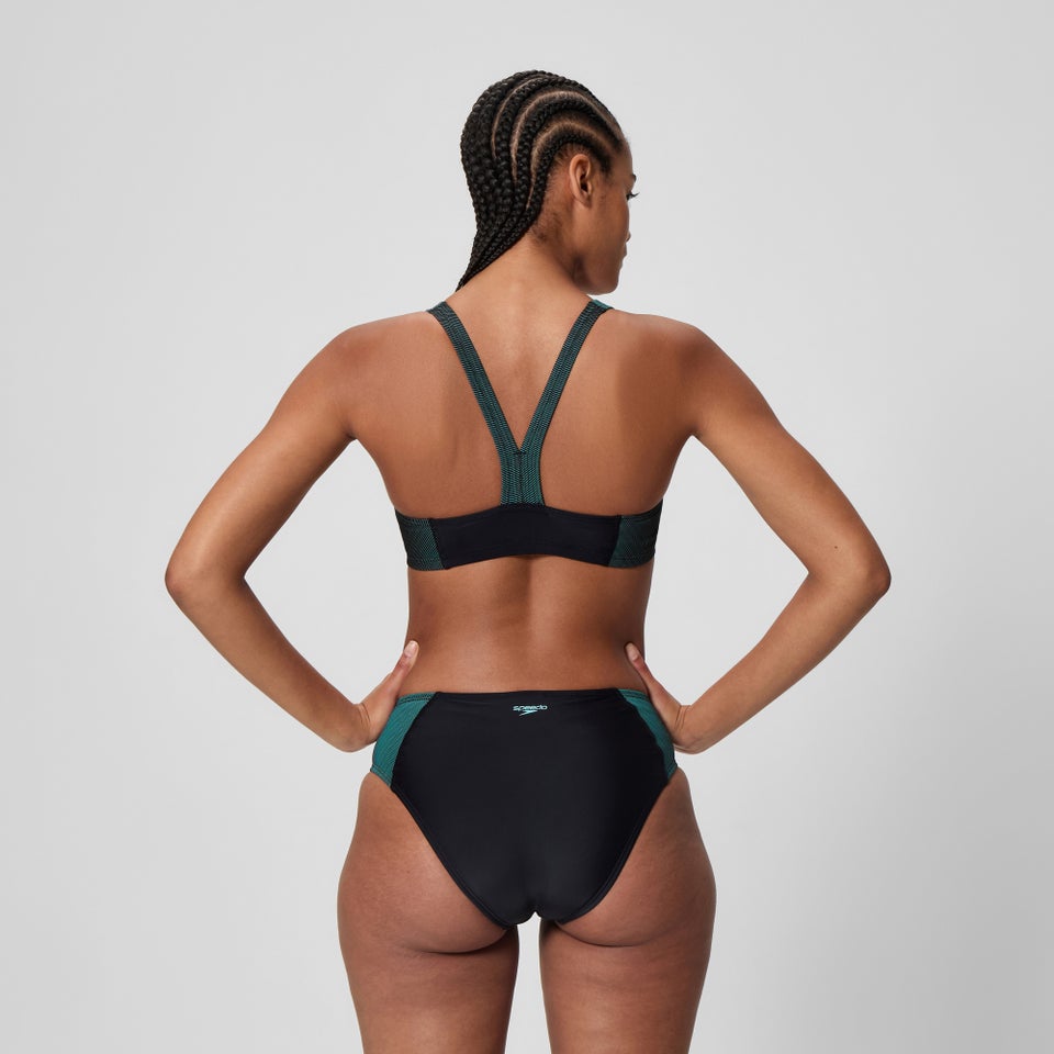 Women's Quantum Rib Splice Bikini Set Black/Blue