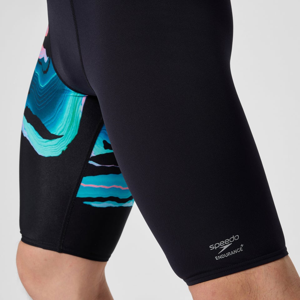 Herren Club Training Schwimmhose mit Print Schwarz/Blau