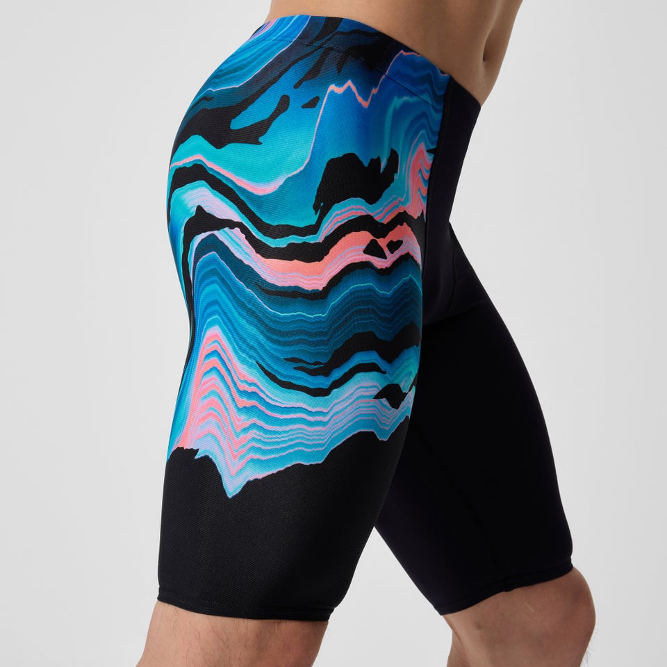 Herren Club Training Schwimmhose mit Print Schwarz/Blau
