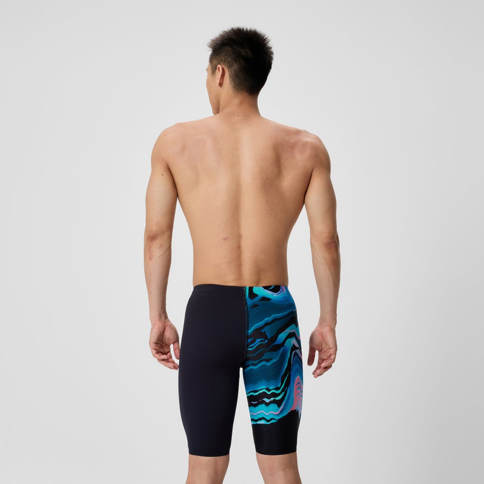 Herren Club Training Schwimmhose mit Print Schwarz/Blau