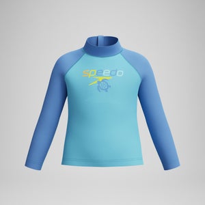 Kleinkinder Jungen Langarm-Rashguard mit Print Blau
