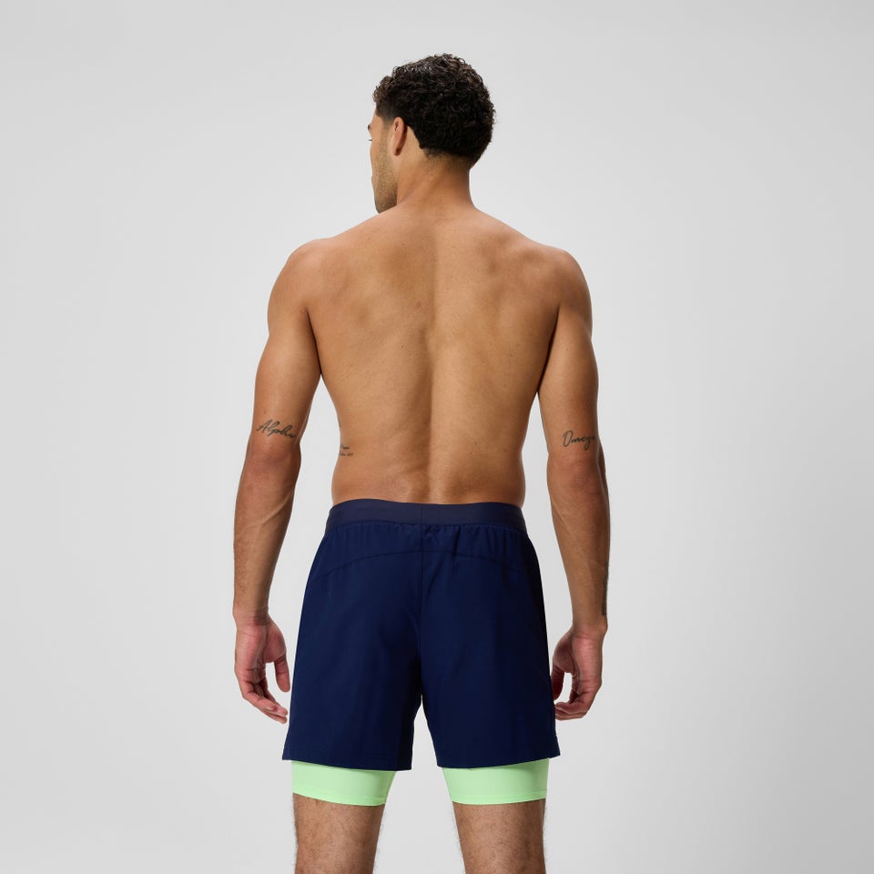 Men's 40.5cm Swim Shorts with Jammer Navy/Green