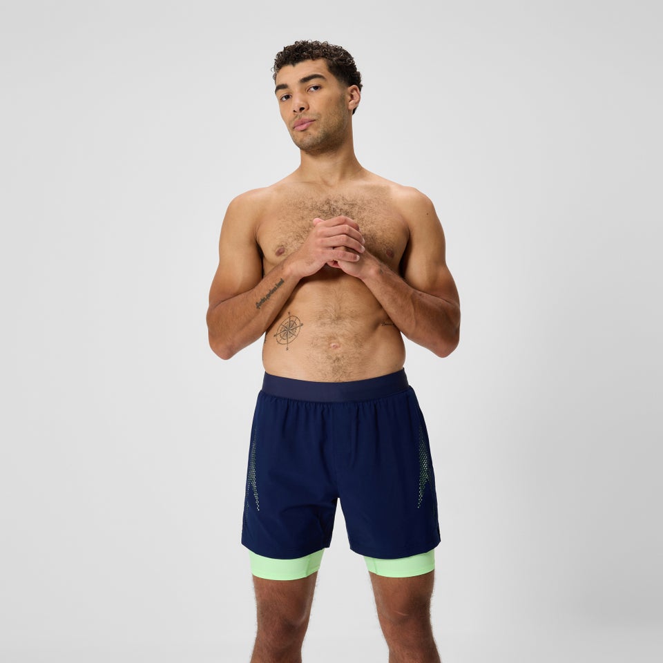 Men's 40.5cm Swim Shorts with Jammer Navy/Green