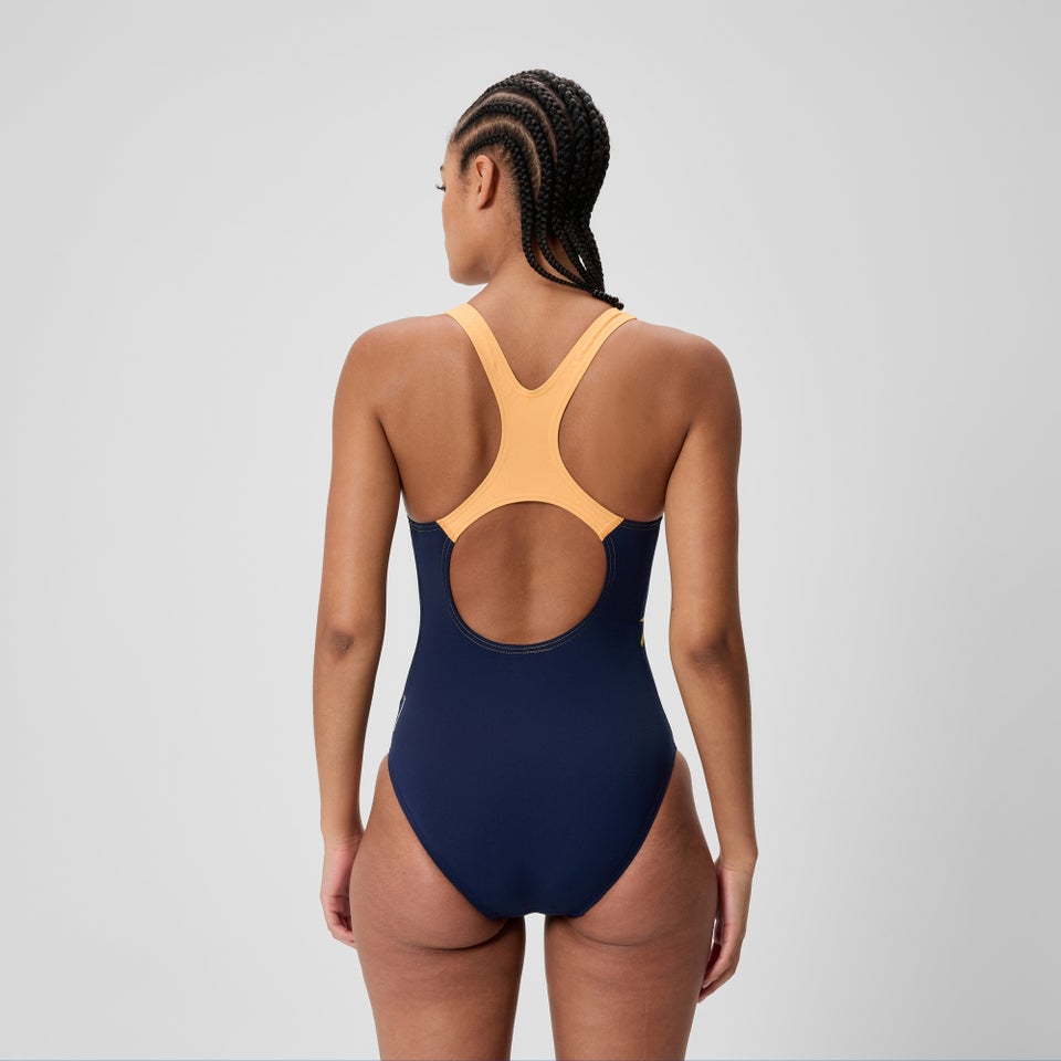Women's Medley Logo Medalist Swimsuit Navy/Peach