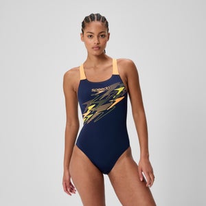 SPEEDO MEDLEY LOGO MEDALIST 1PC NVY/YEL - 38
