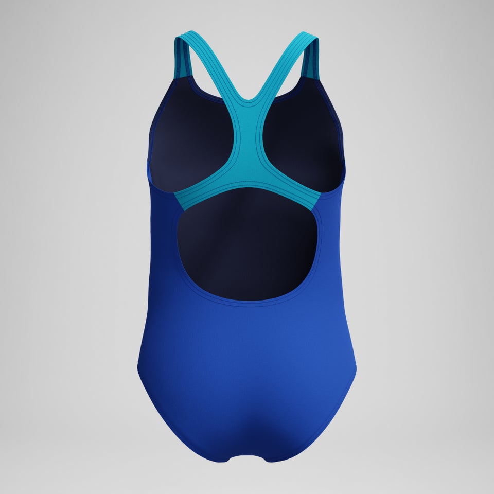 Mädchen Medley Medalist Badeanzug mit Logo Blau/Türkis