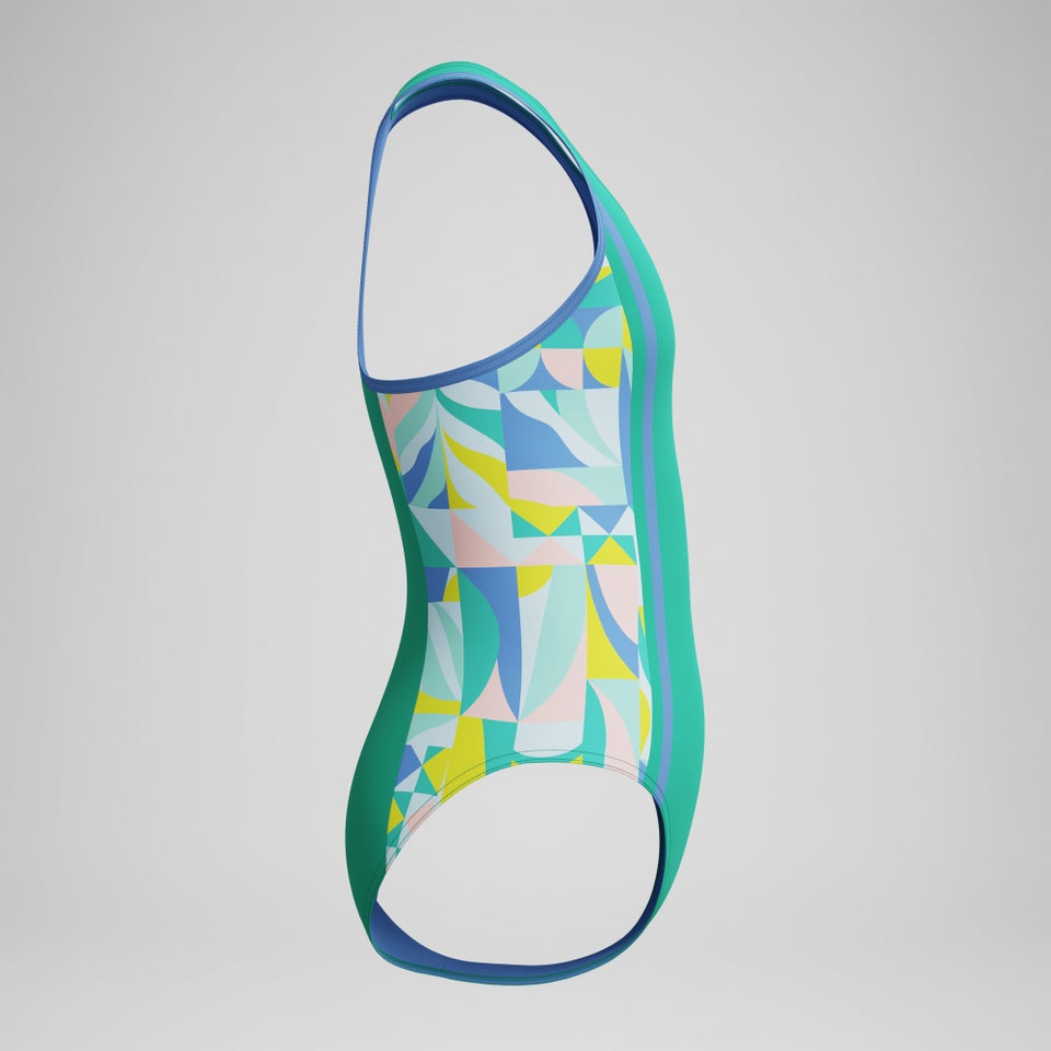 Mädchen Racerback Badeanzug mit Print Grün