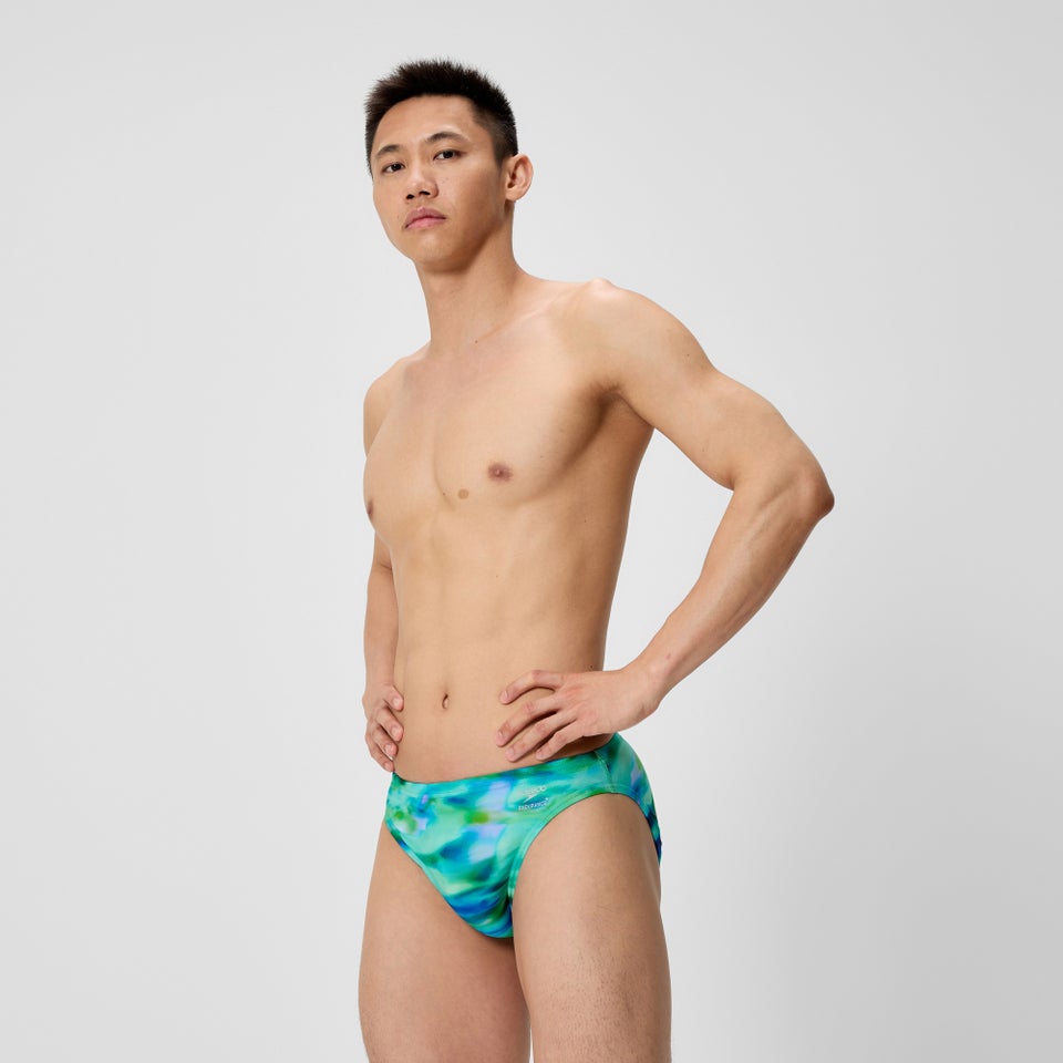 Men's Club Training Printed Brief Green/Blue