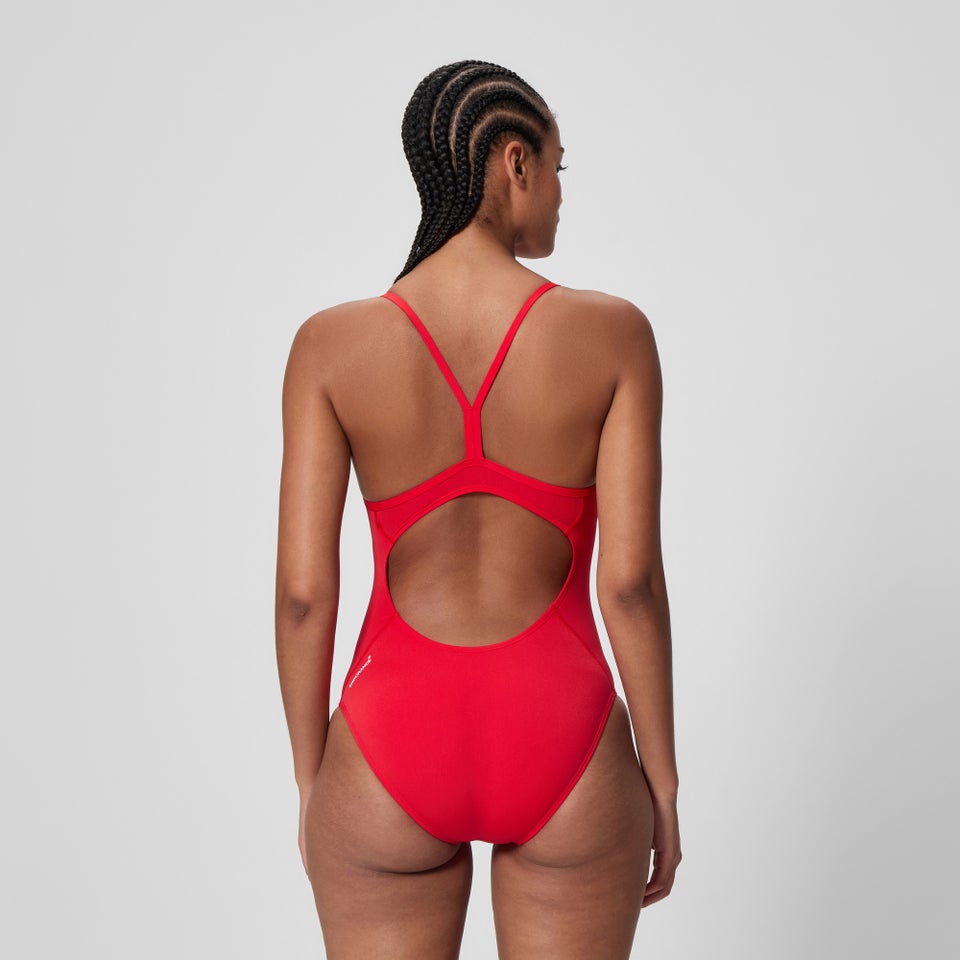 Maillot de bain Femme Endurance+ Logo à bretelles fines rouge