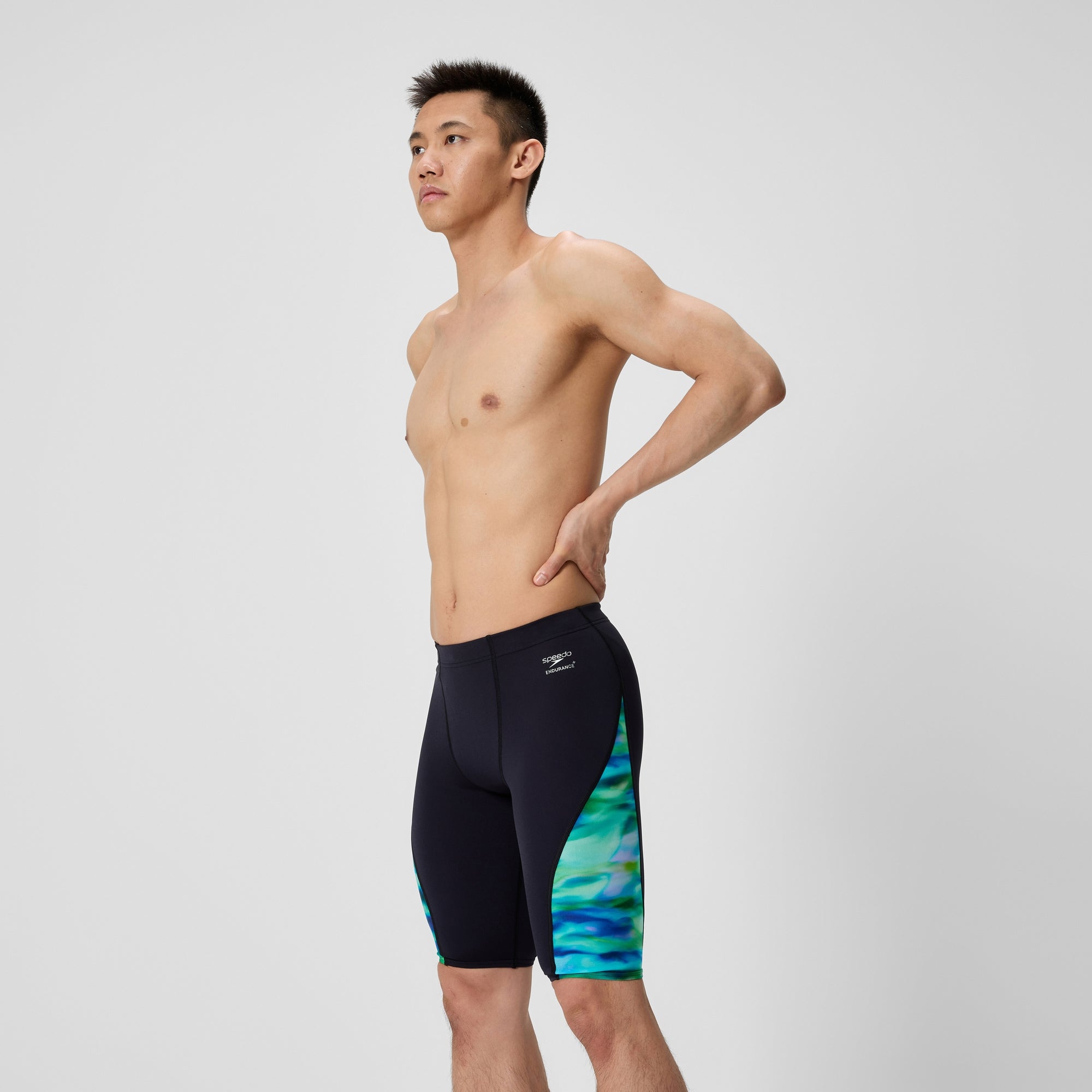 Men's Club Training Spliced Jammer Black/Green | Speedo USA