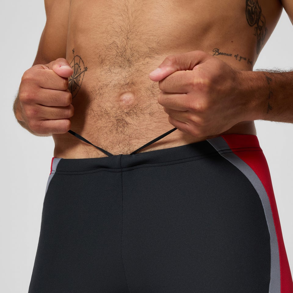 Men's Solid Splice Jammer Black/Red