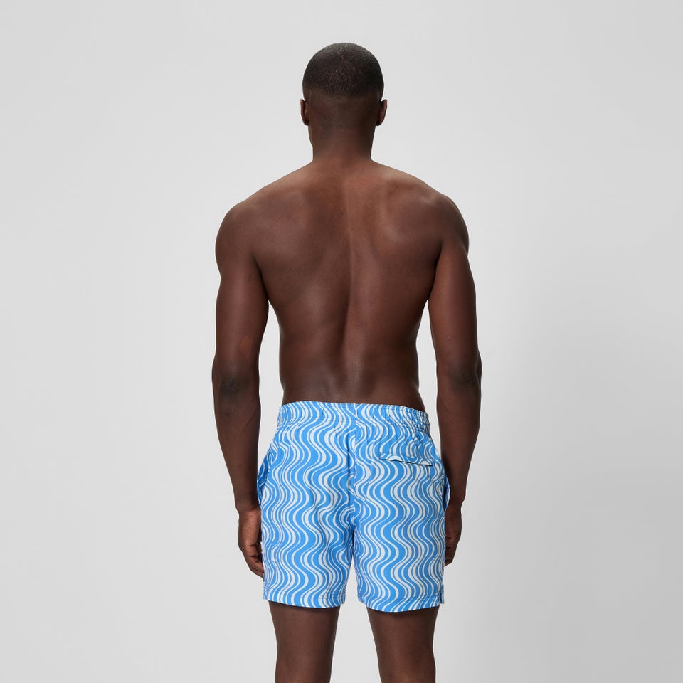 Men's Redondo Edge Printed 16" Swim Shorts Blue/White