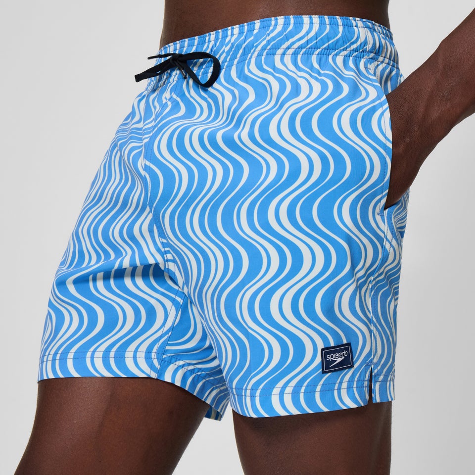 Men's Redondo Edge Printed 16" Swim Shorts Blue/White