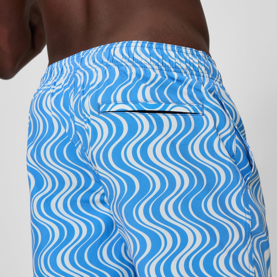 Men's Redondo Edge Printed 16" Swim Shorts Blue/White