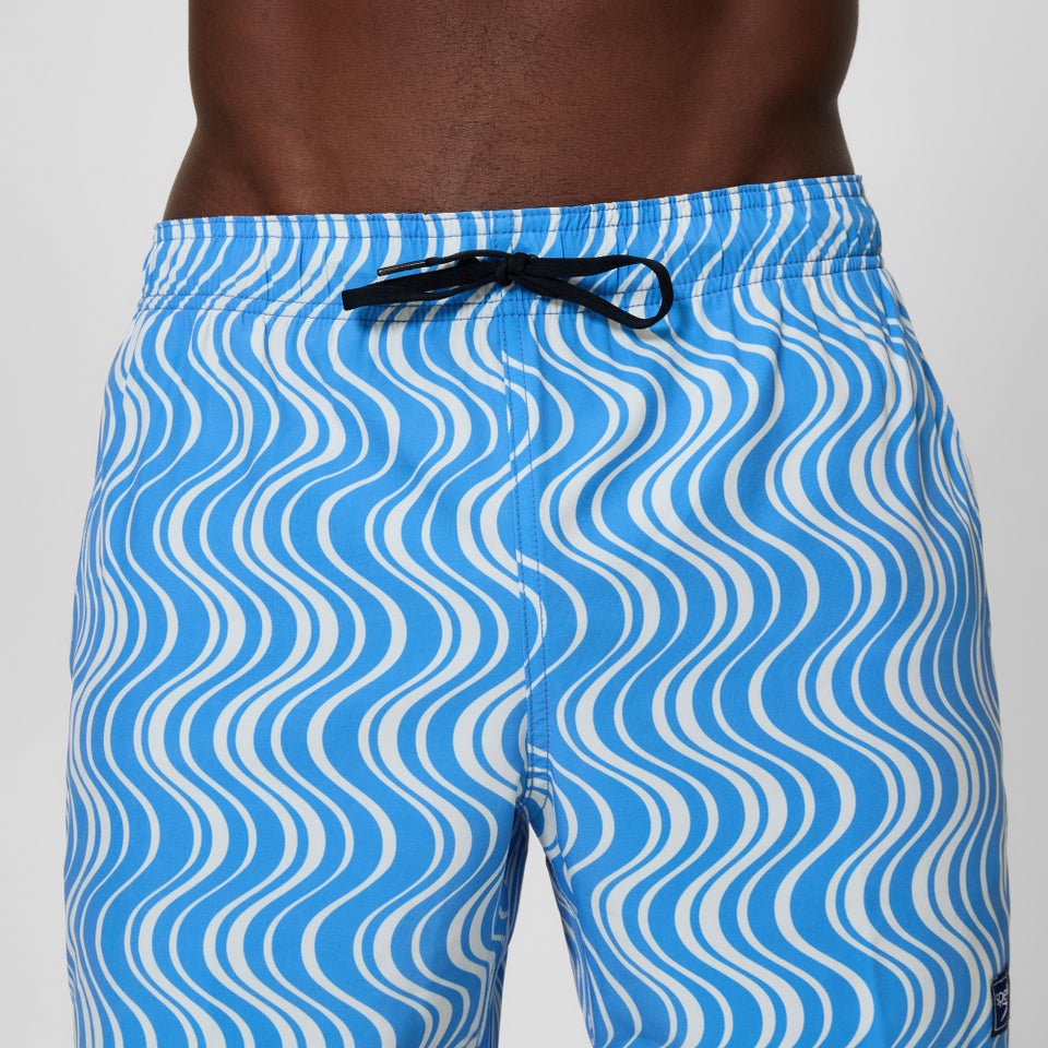 Men's Redondo Edge Printed 16" Swim Shorts Blue/White