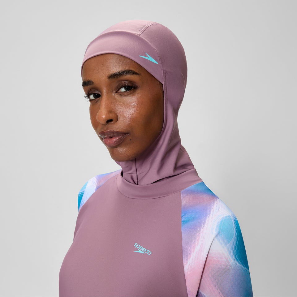 Women's Printed Modesty 3 Piece Swim Set Mauve