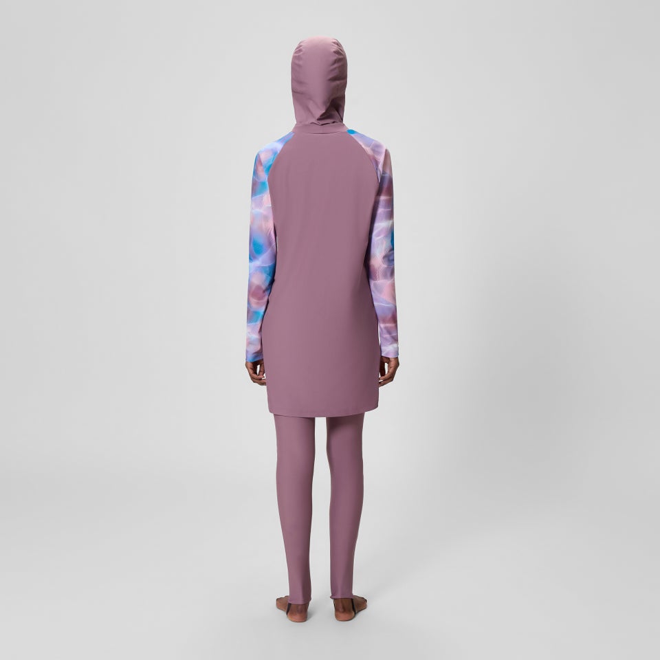 Women's Printed Modesty 3 Piece Swim Set Mauve