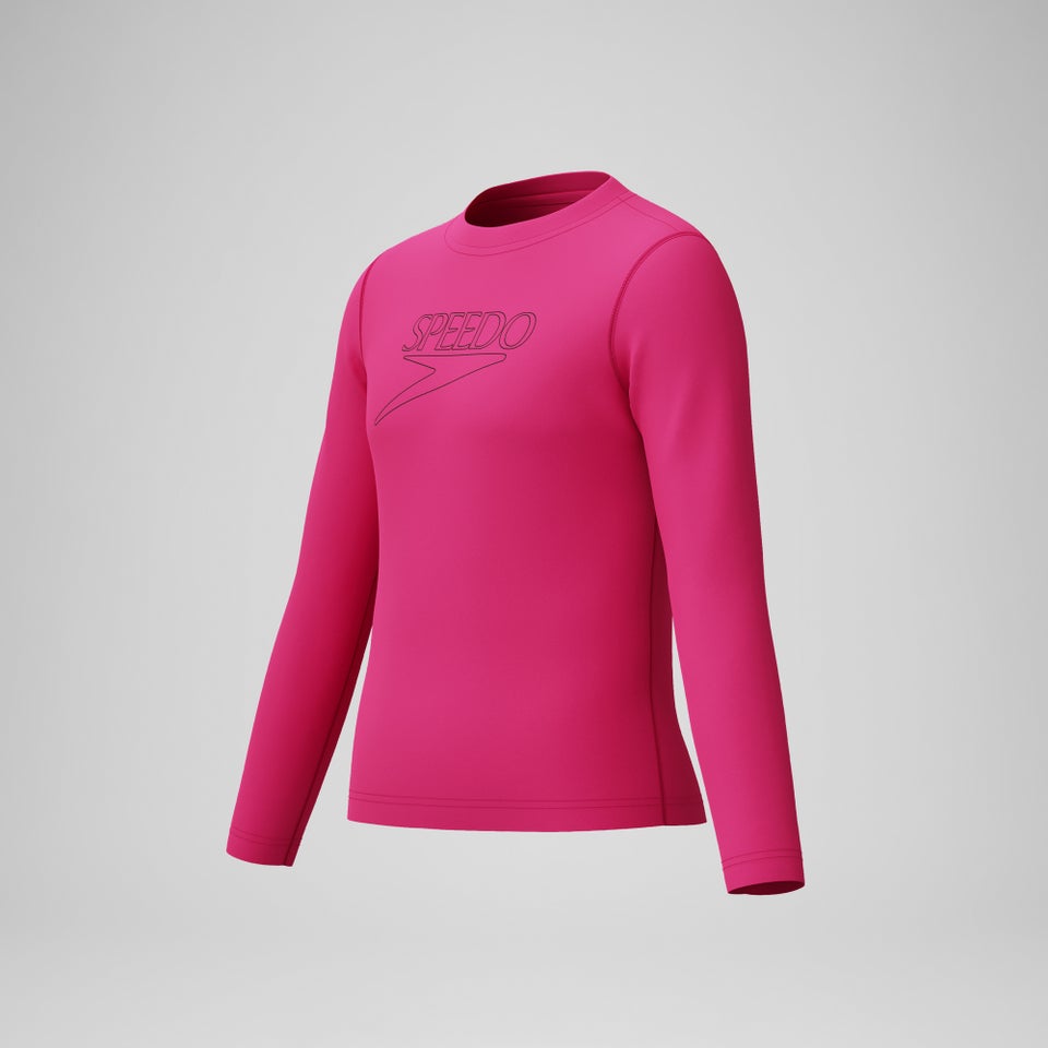 T-shirt rashguard Junior Classic Logo à manches longues rose