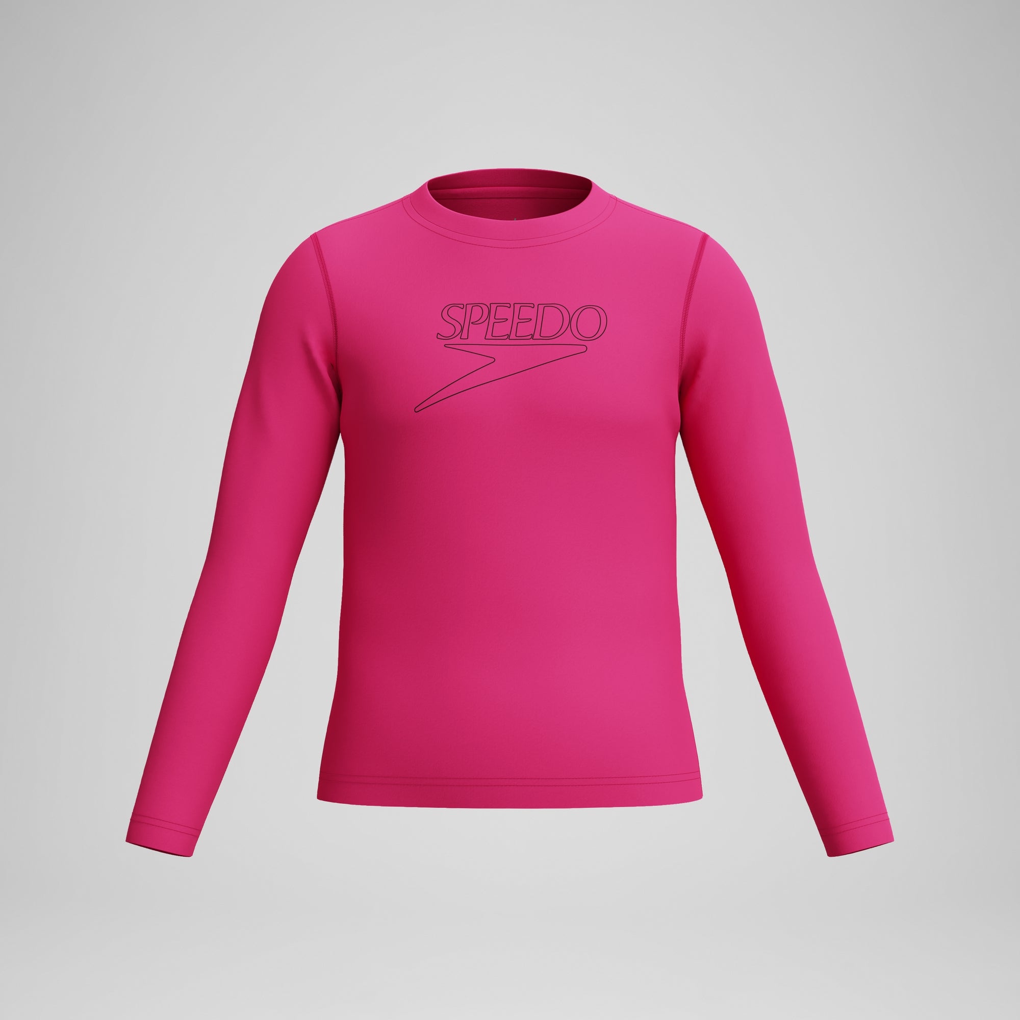 Junior Klassischer Langarm-Rashguard mit Logo Pink