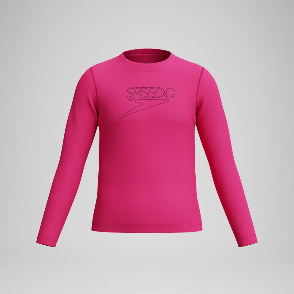 T-shirt rashguard Junior Classic Logo à manches longues rose