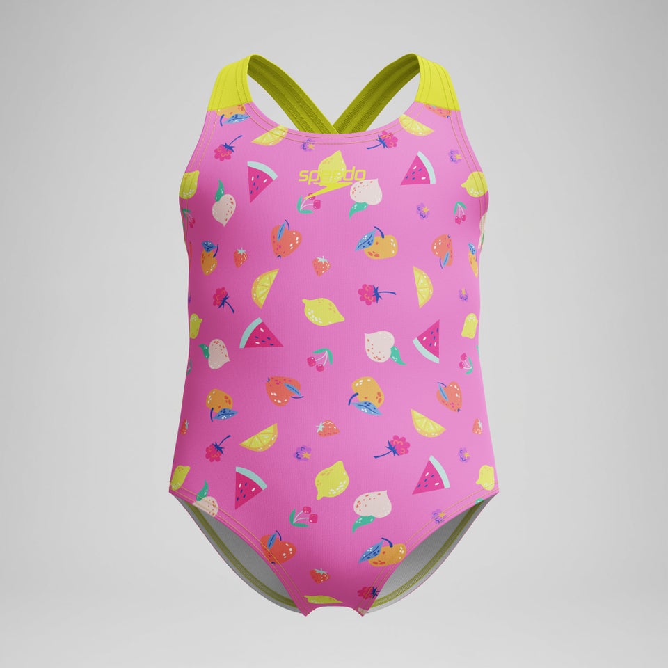 Maillot de bain Bébé fille Crossback imprimé rose