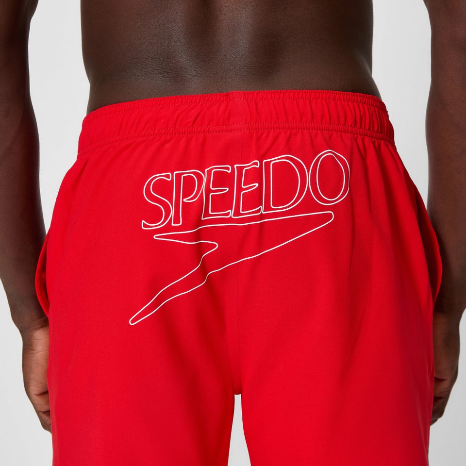 Herren Klassische Badeshorts 40 cm mit Logo Rot