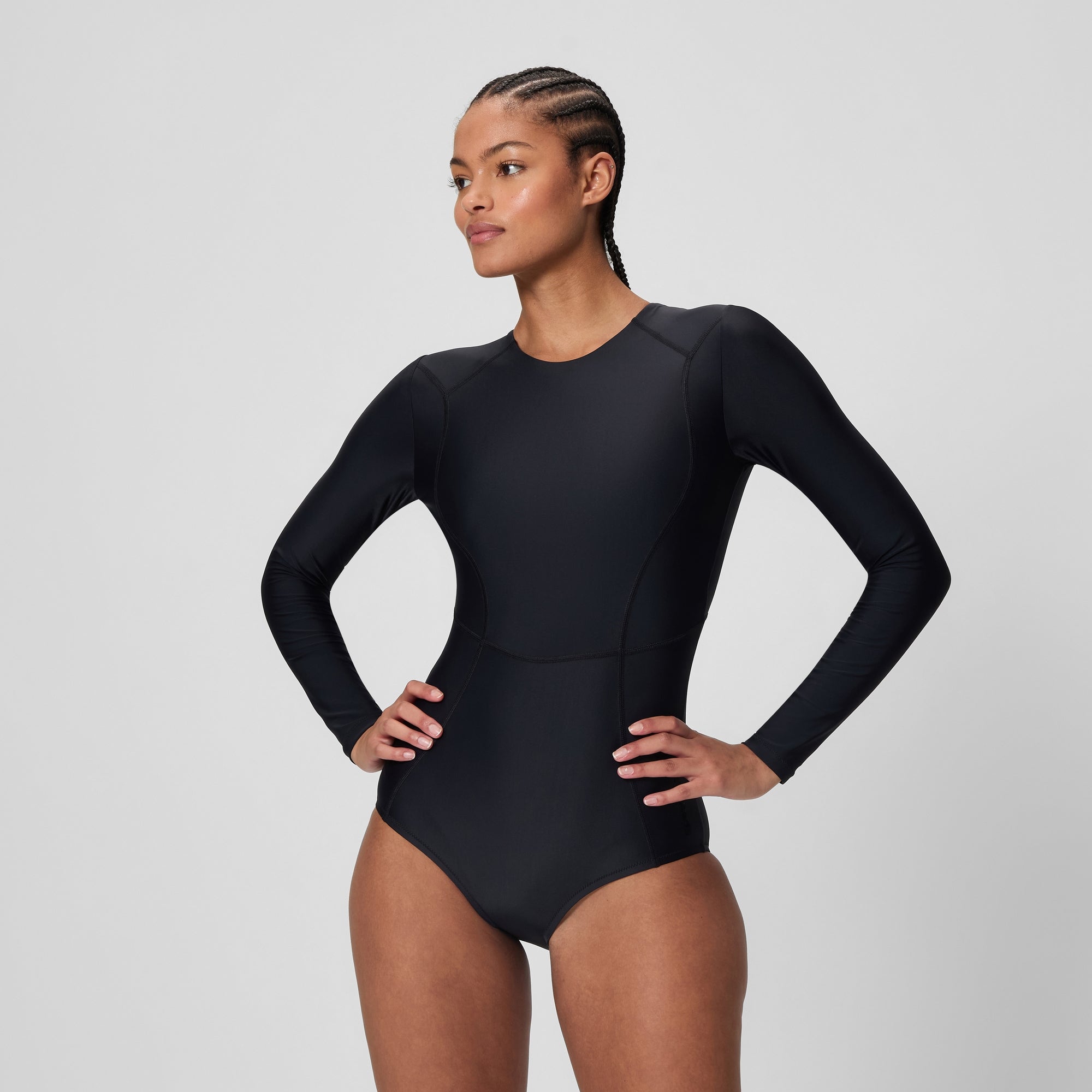Women's Ocean Flex Long Sleeve Zip One Piece Black | Speedo USA