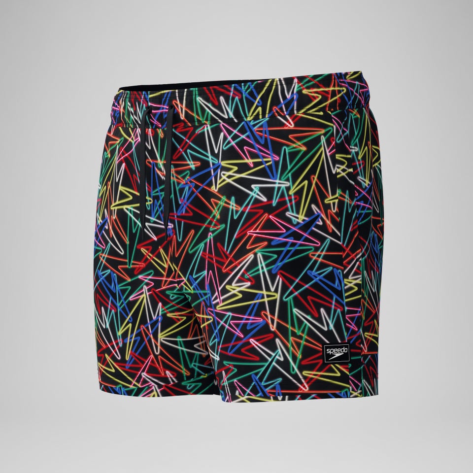 Men's Redondo Edge Printed 35cm Swim Shorts Black/Red