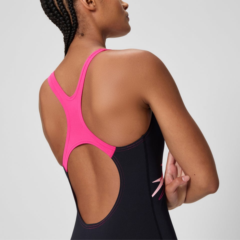 Maillot de bain Femme Medley Logo Medalist noir/rose