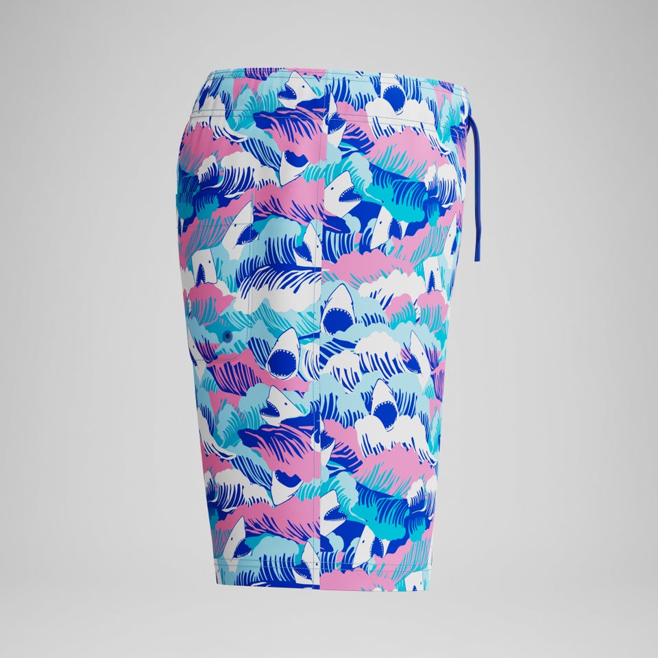 Boys Printed 15" Swim Shorts Blue