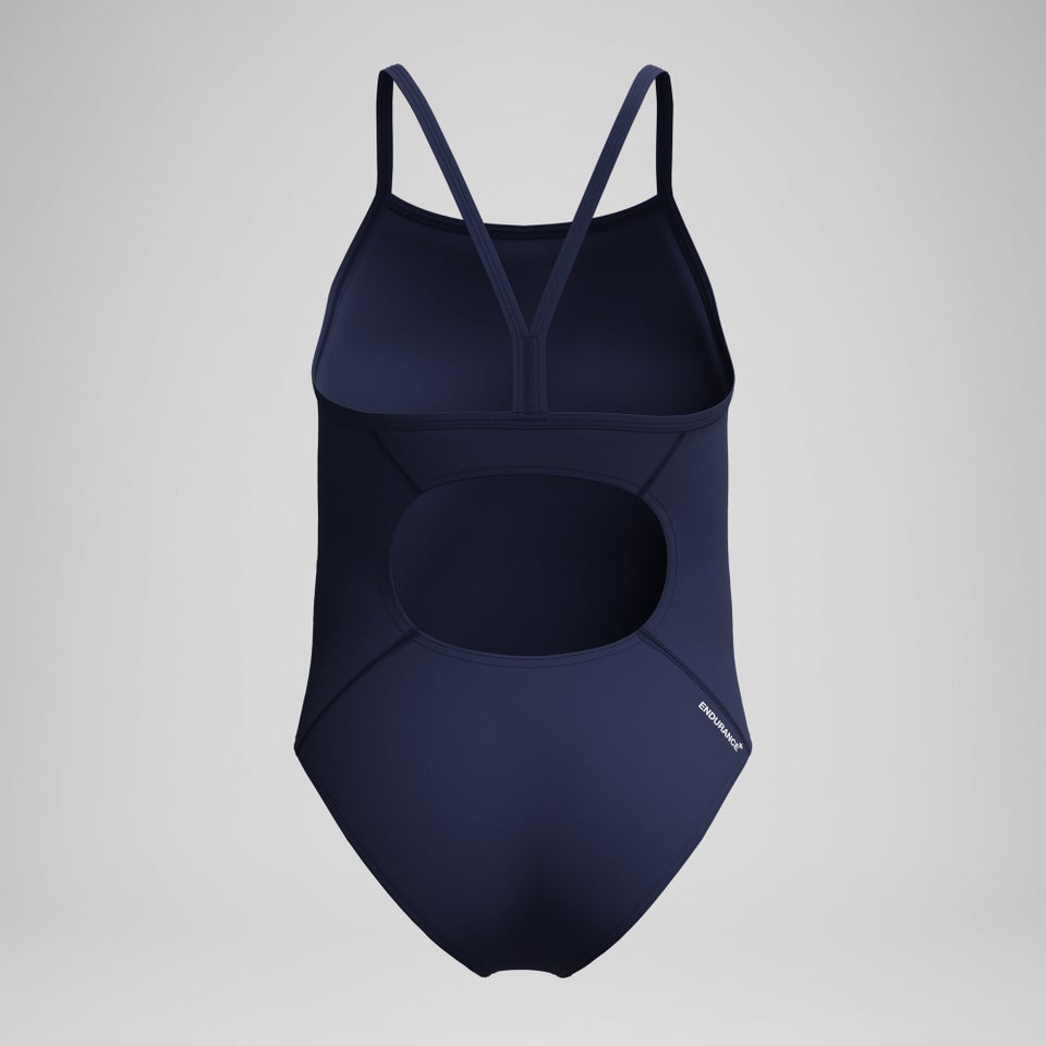 Maillot de bain Fille Endurance+ Logo à bretelles fines bleu marine