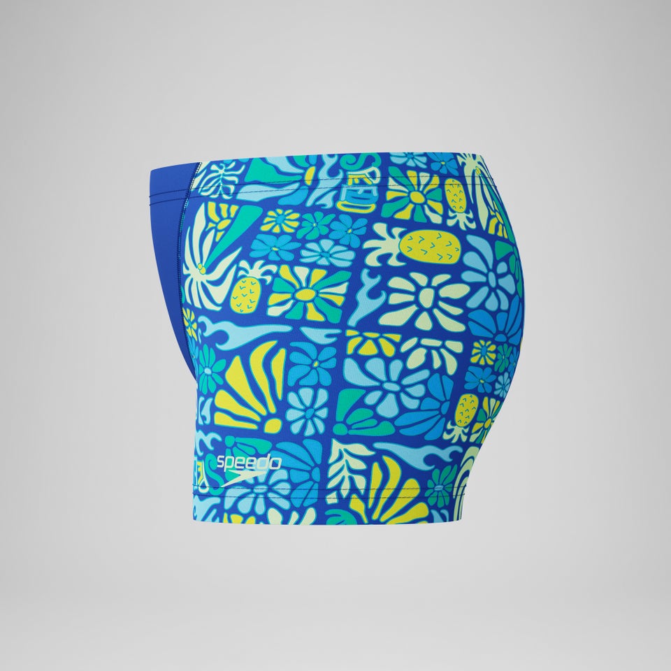 Boxer de bain Garçon imprimé bleu