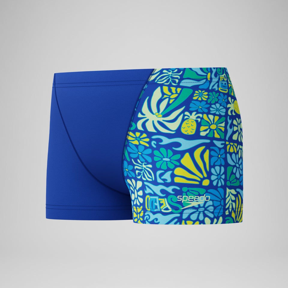 Boxer de bain Garçon imprimé bleu