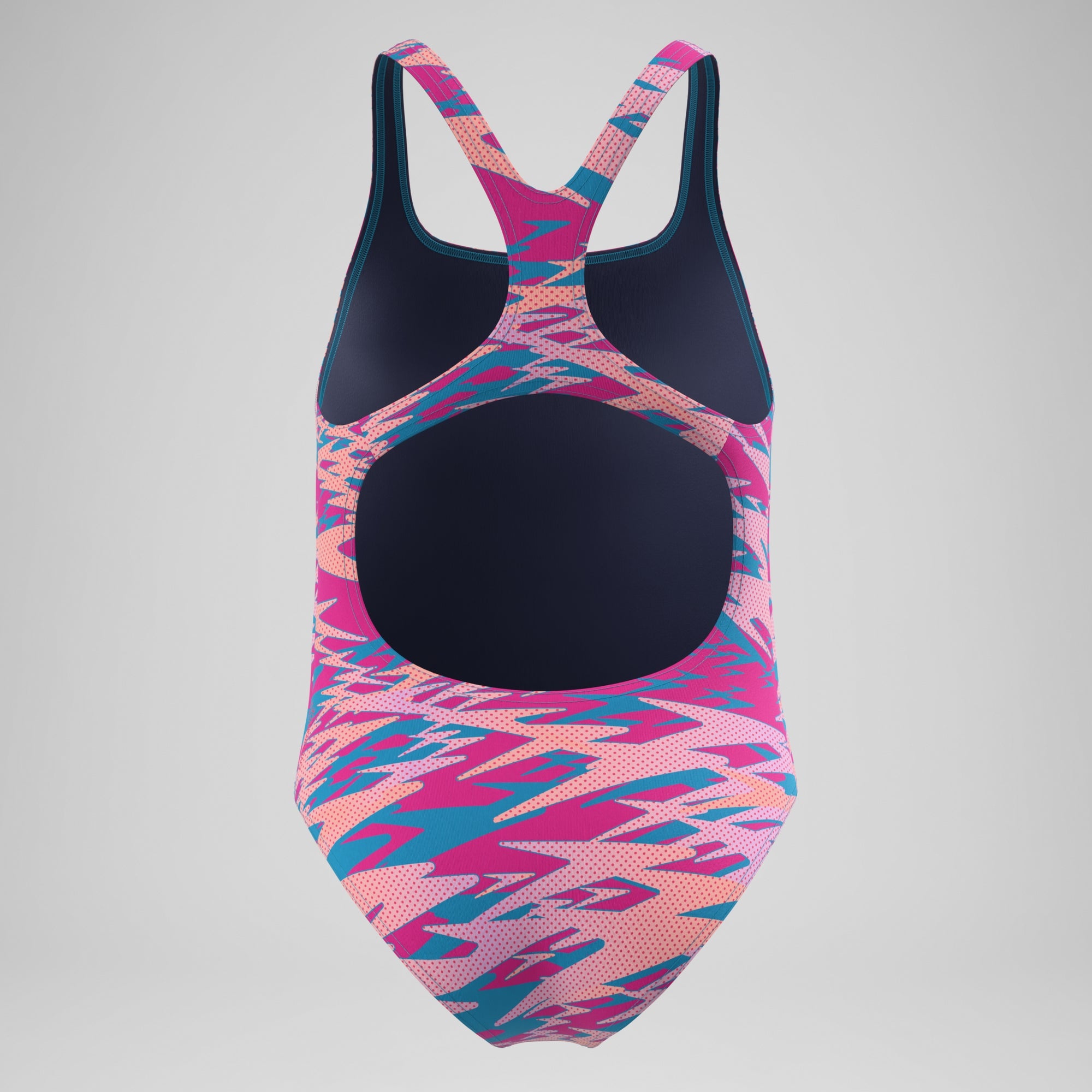 Girls Hyperboom Printed Medalist Swimsuit Blue/Pink