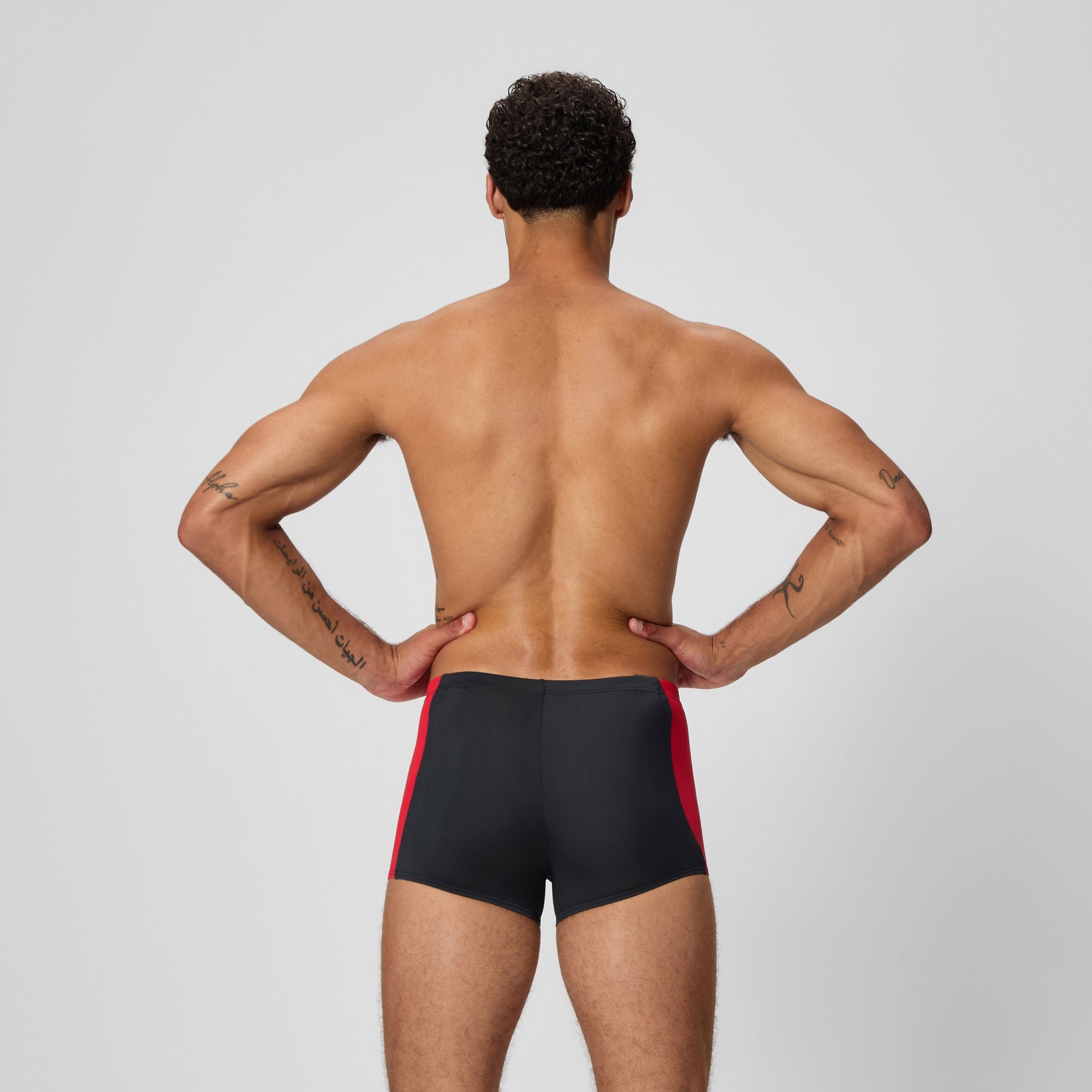 Men's Splice Square Leg Black/Red | Speedo USA