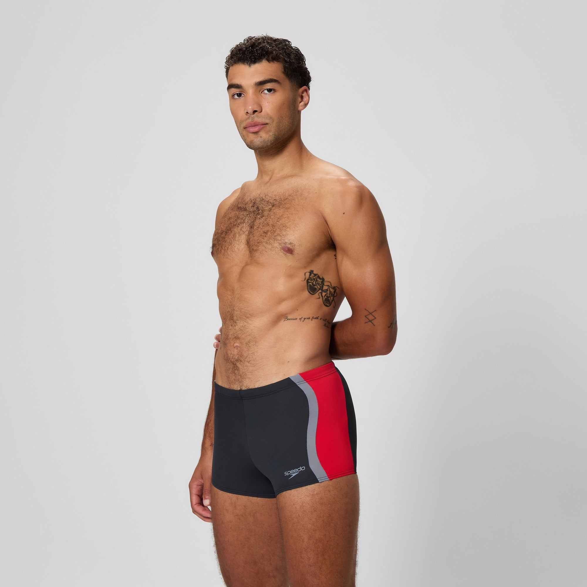 Men's Splice Square Leg Black/Red | Speedo USA