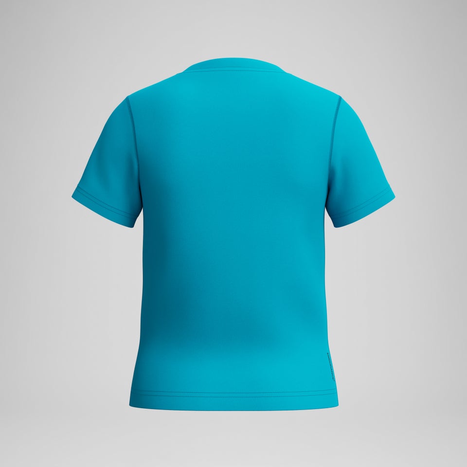 Junior Klassischer Kurzarm-Rashguard mit Logo Blau