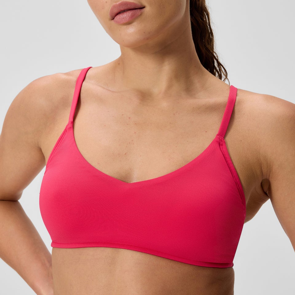 Women's Solid Triangle Bikini Top Ruby