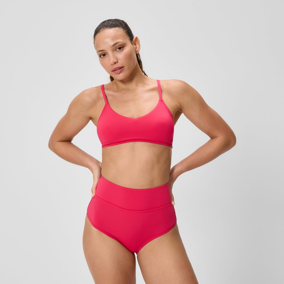 Women's Solid Triangle Bikini Top Ruby