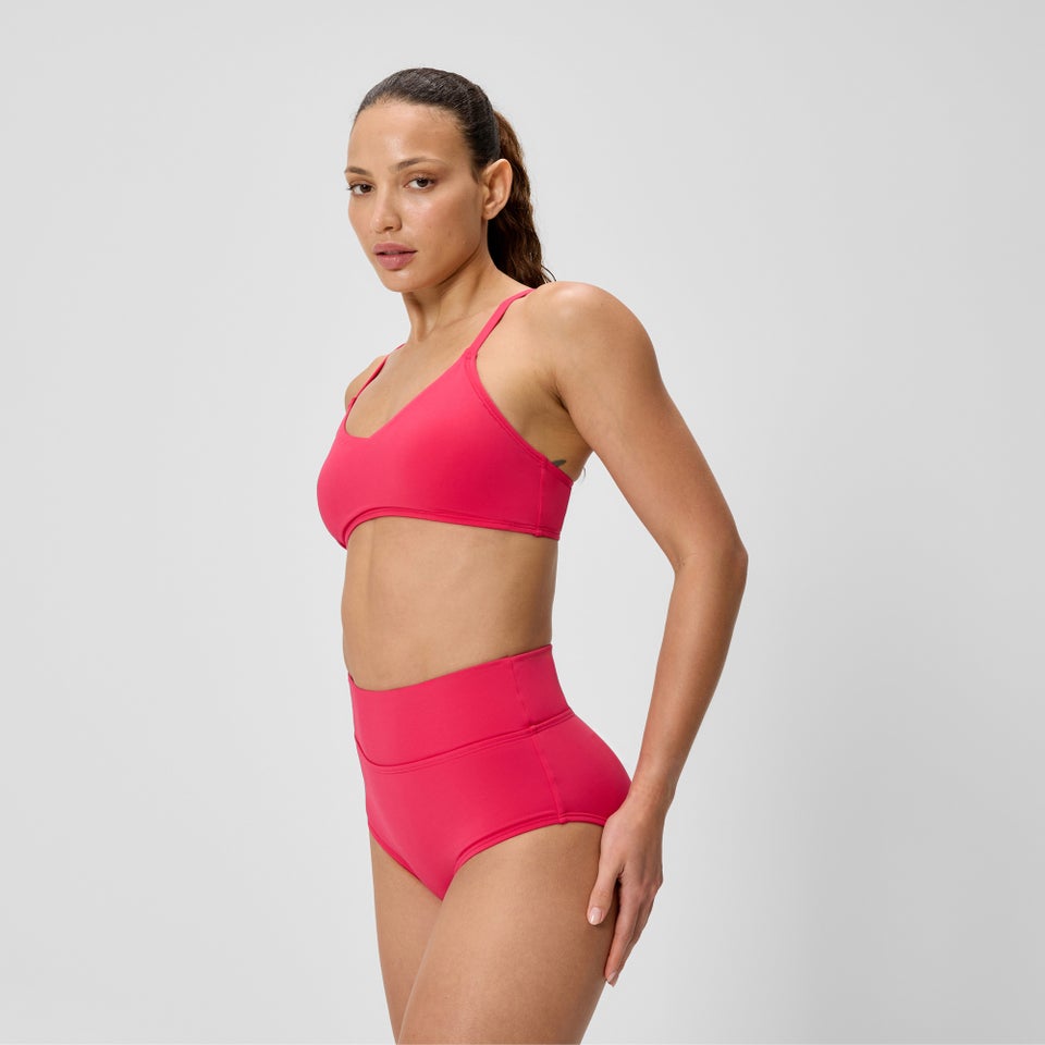 Women's Solid Triangle Bikini Top Ruby